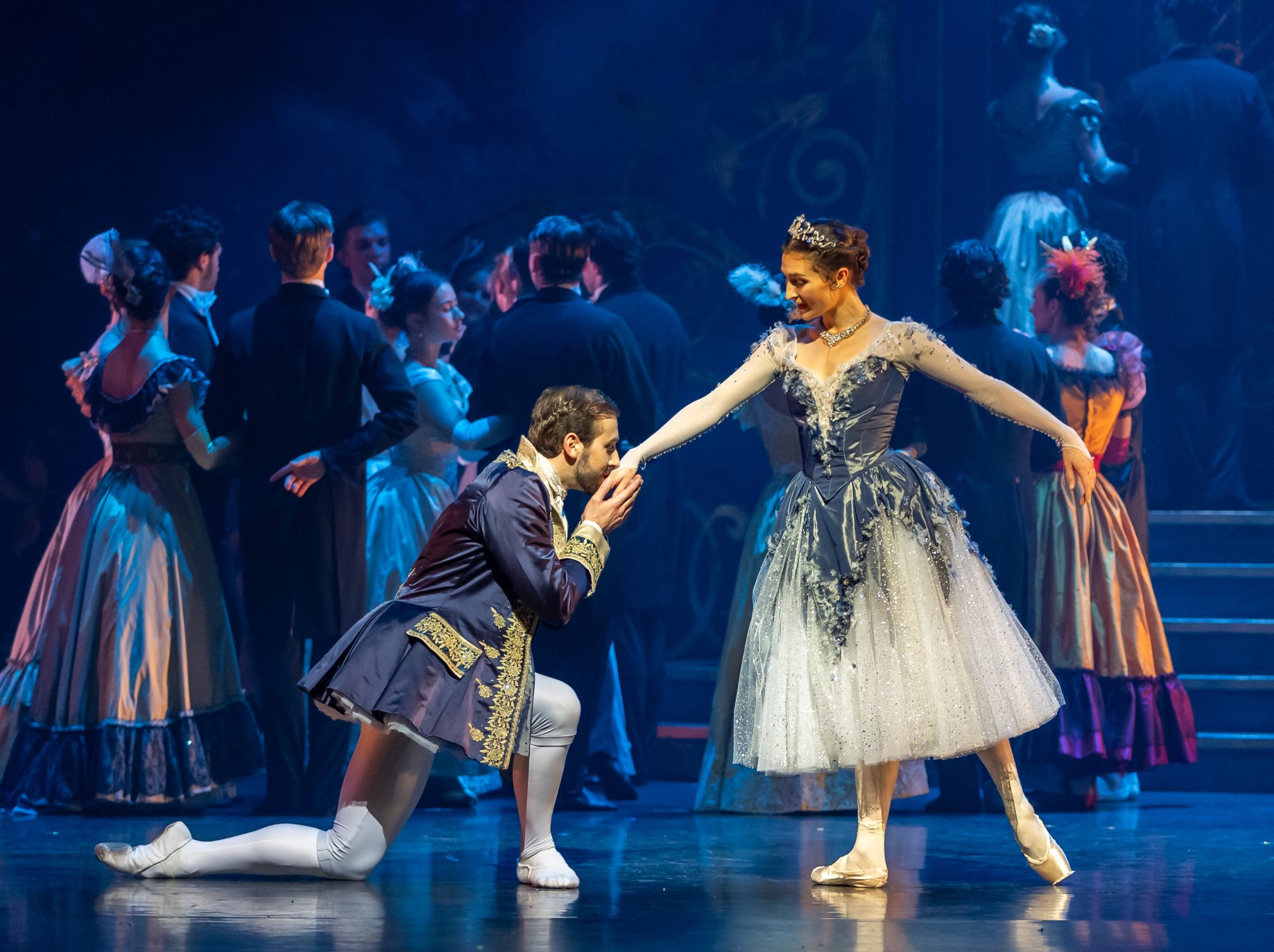 Bruno Micchiardi as Cinders and Jessica Fyfe as Princess Louise in Scottish Ballet's Cinders. Credit Andy Ross